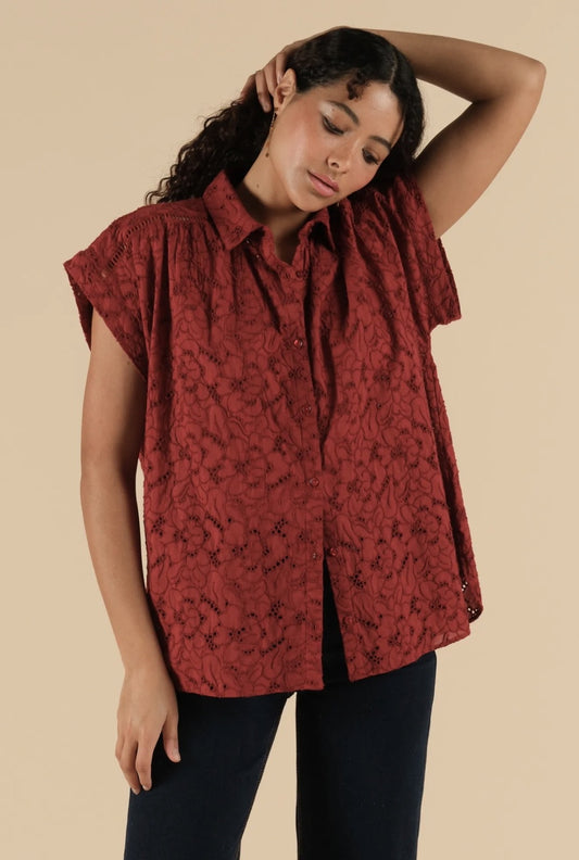 Chemise brodée Terracota