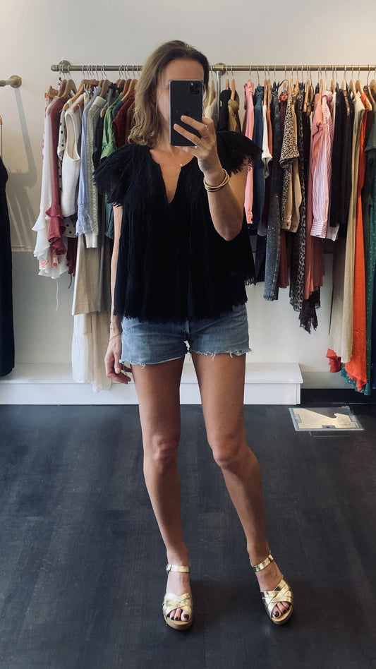 Blouse bohème noire
