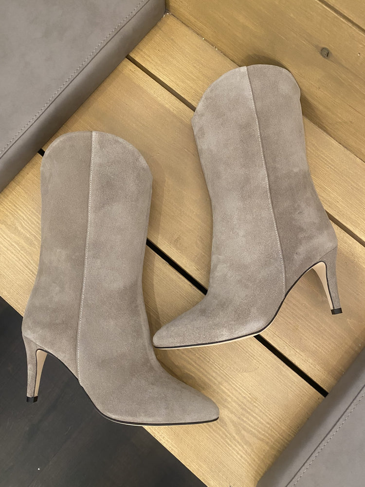 Boots The Seller en velours beige