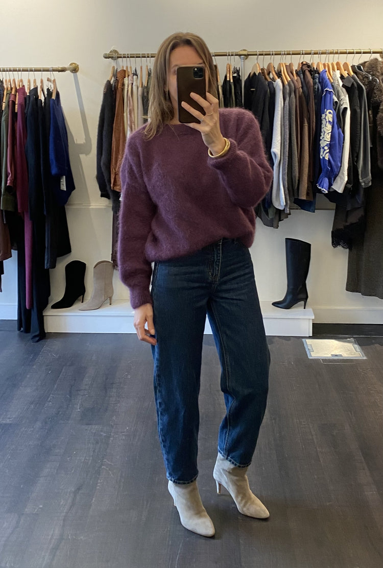Jean barrel bleu foncé