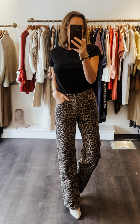 Jean wide leg léopard Barbara