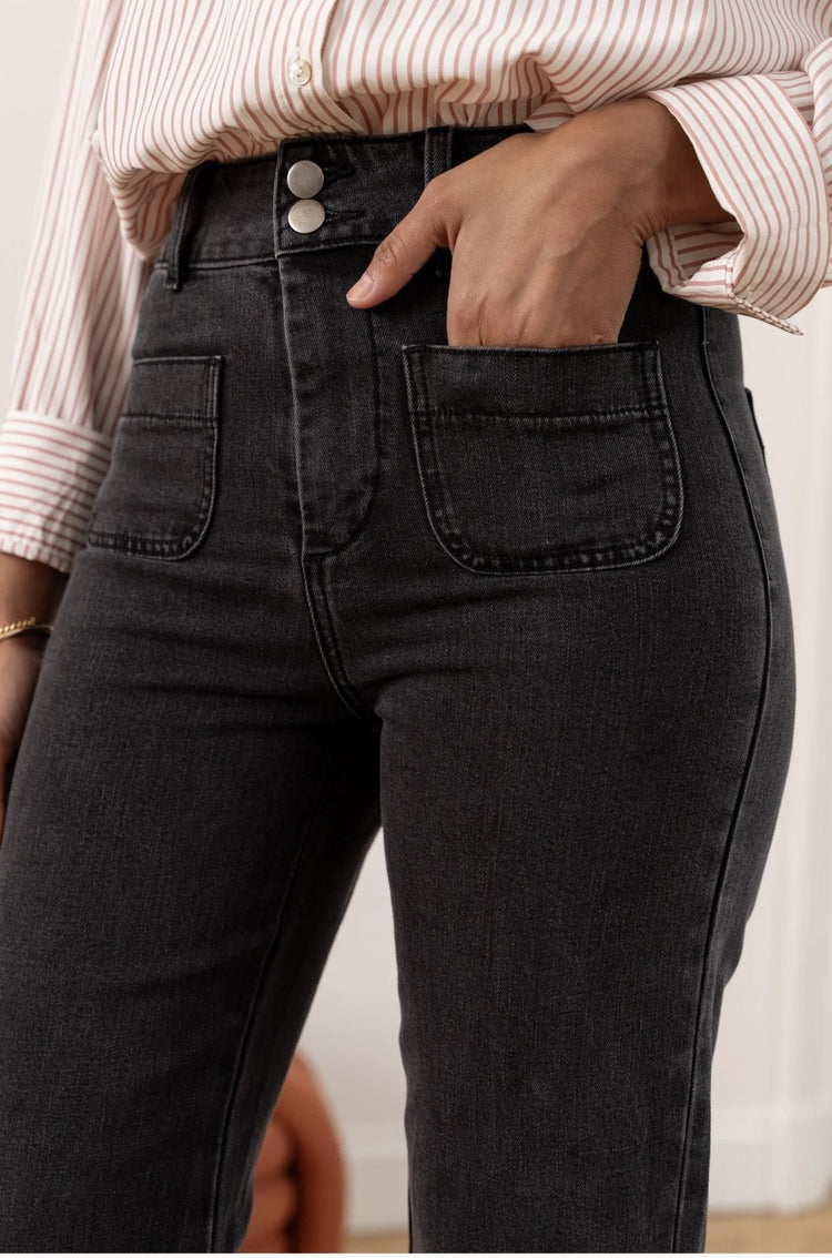 Jean flare gris foncé