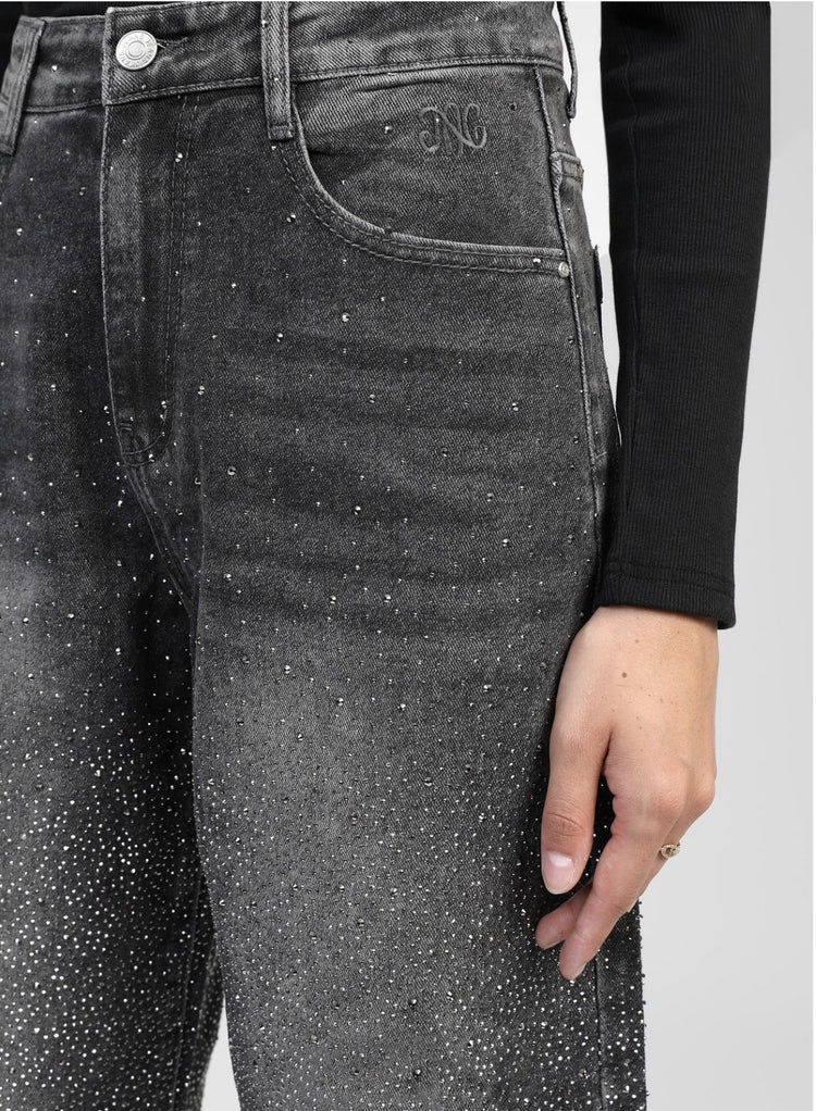 Jean à paillettes Palone gris dégradé