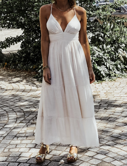 Longue robe dos nu blanche
