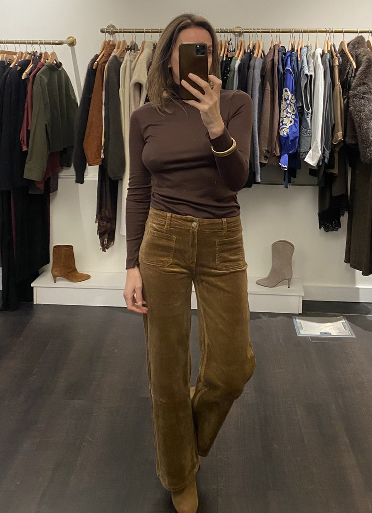 Pantalon en velours camel