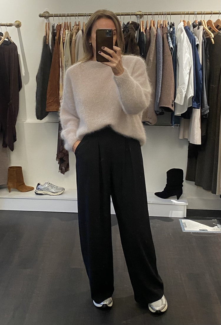 Pantalon large à pinces noir