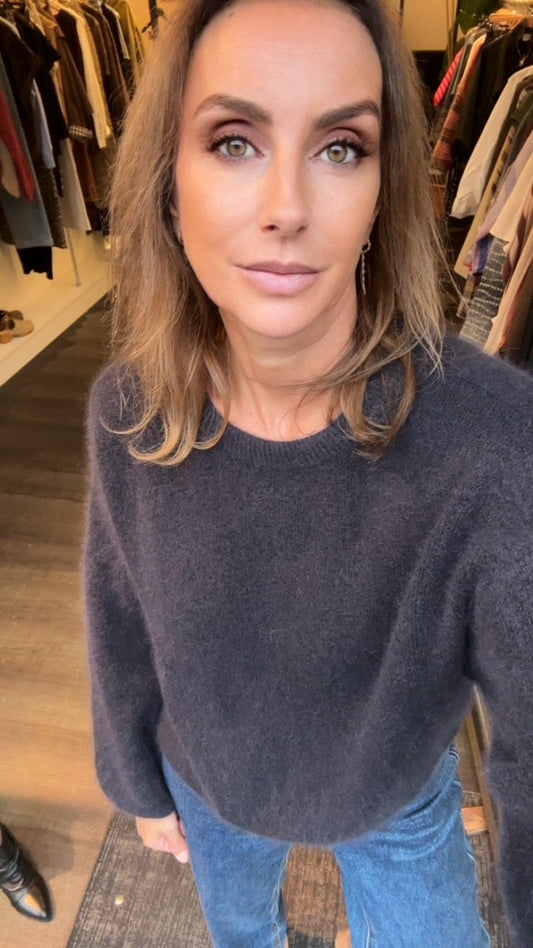 Pull oversize en laine noir