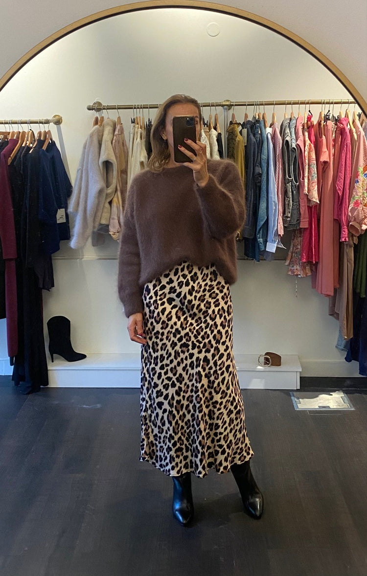 Pull en mohair marron foncé