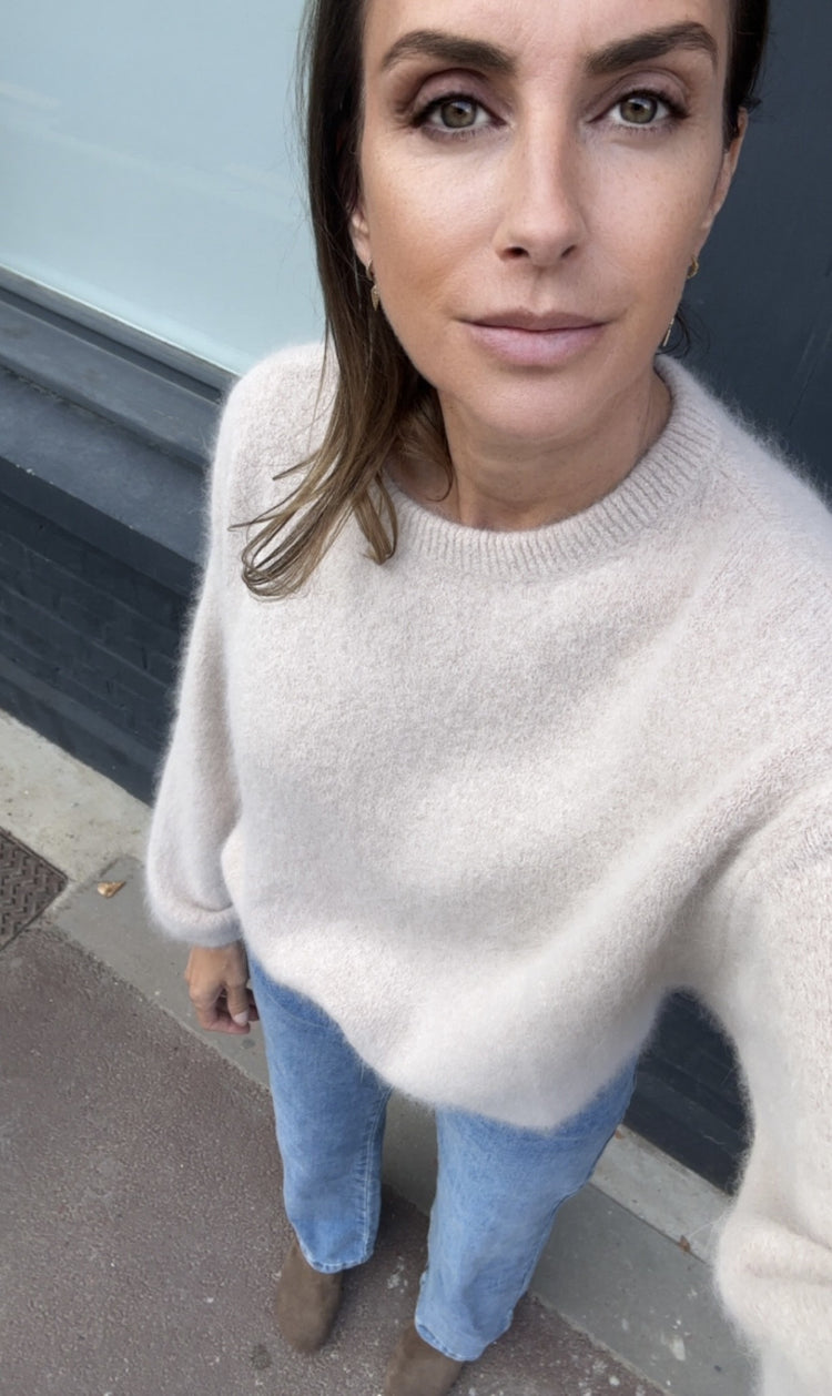 Pull oversize en laine beige