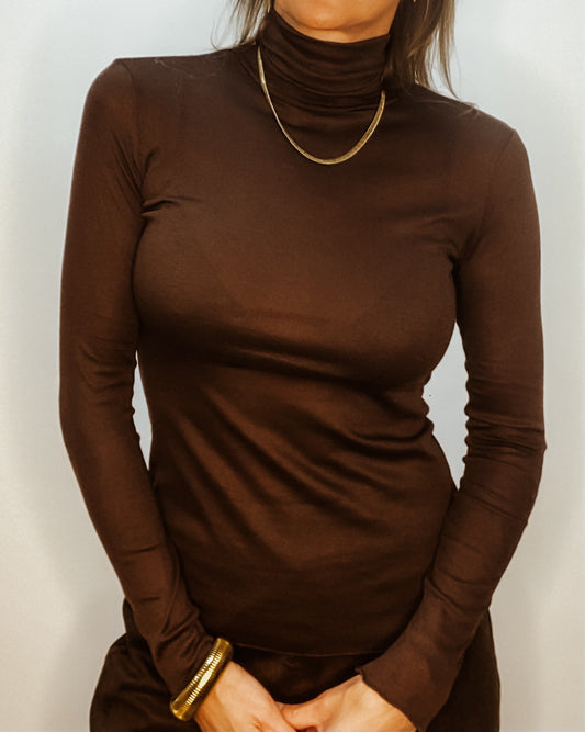 Sous pull col montant chocolat