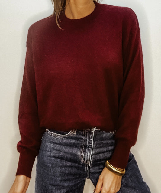 Pull fin en laine gris