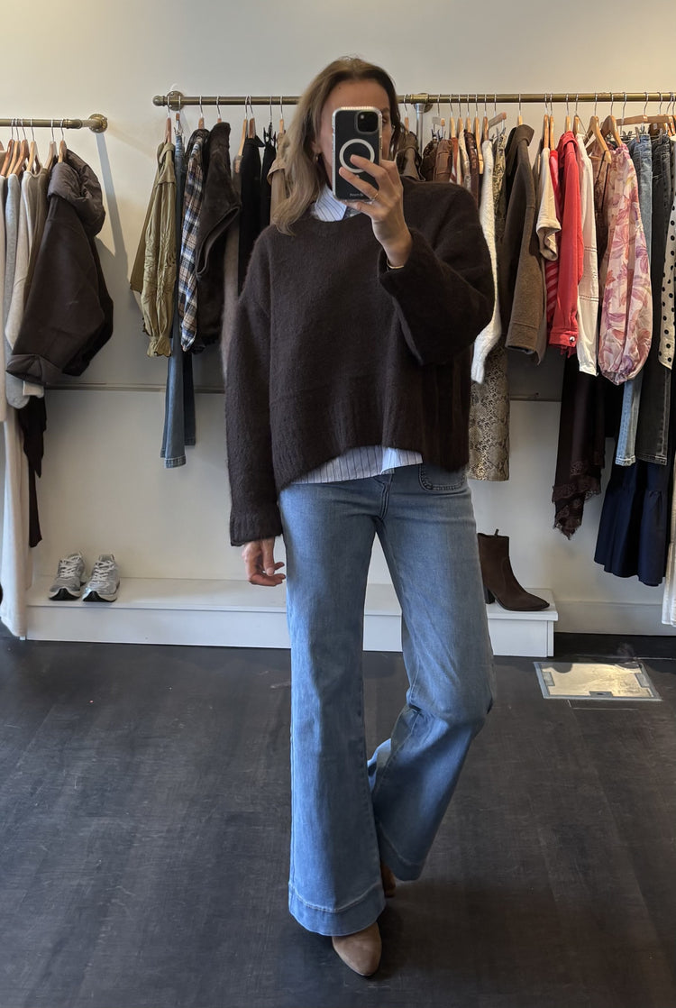 Pull oversize marron