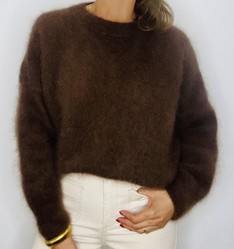 Pull en mohair marron foncé