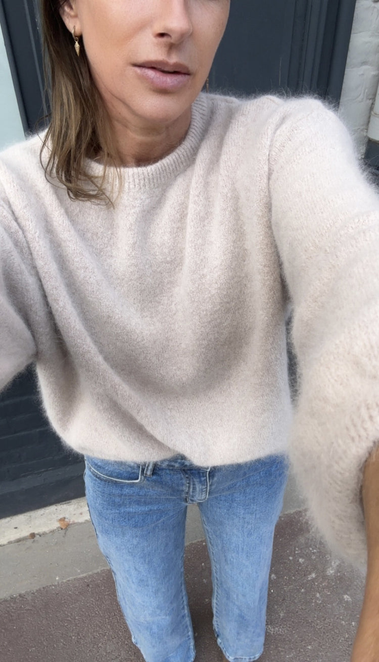 Pull oversize en laine beige