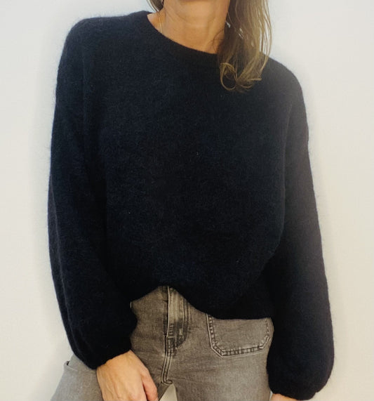 Pull oversize en laine noir