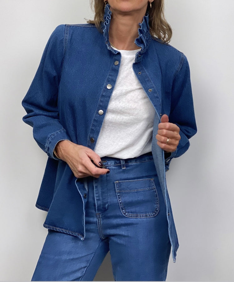 Surchemise en jean bleue