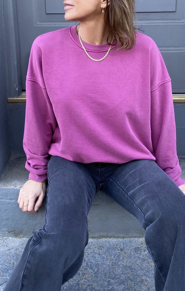 Sweat oversize framboise