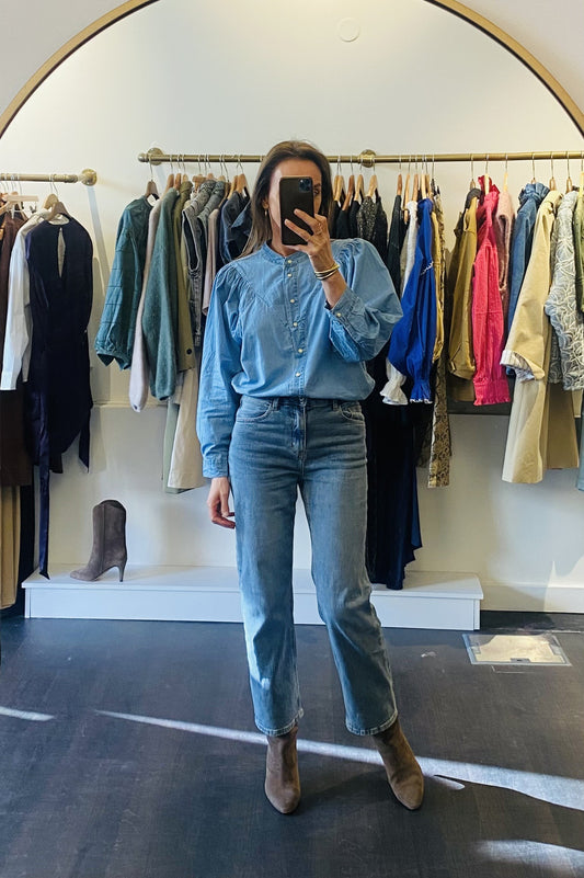 Chemise en jean bleu clair