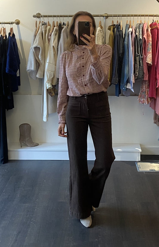 Chemise col victorien à carreaux