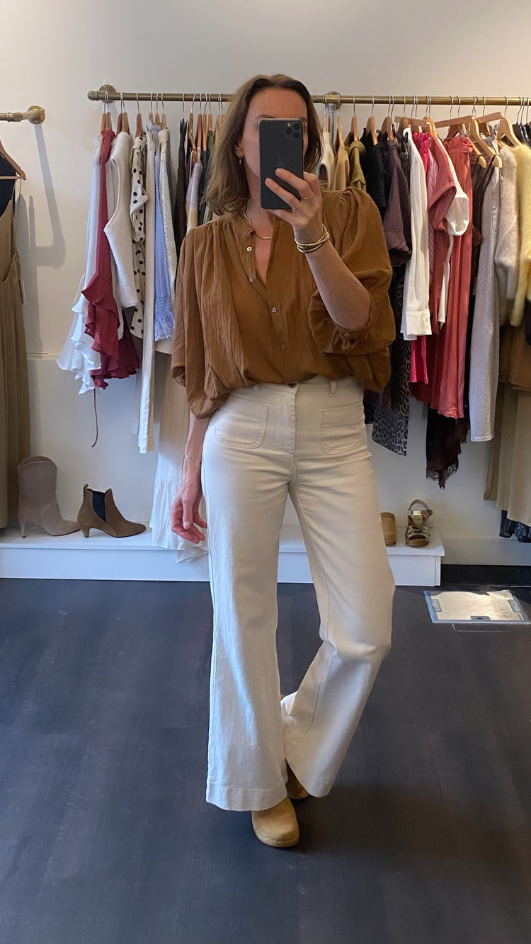 Blouse bohème camel
