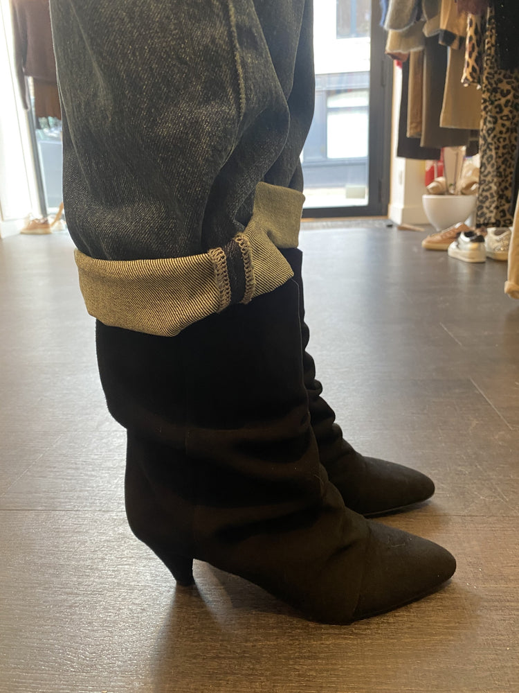Boots en velours noir The Seller