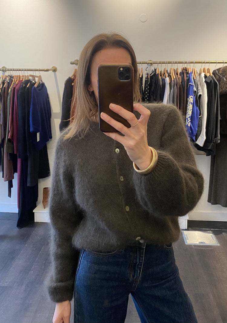 Gilet en mohair kaki