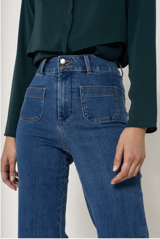 Jean Flare bleu moyen