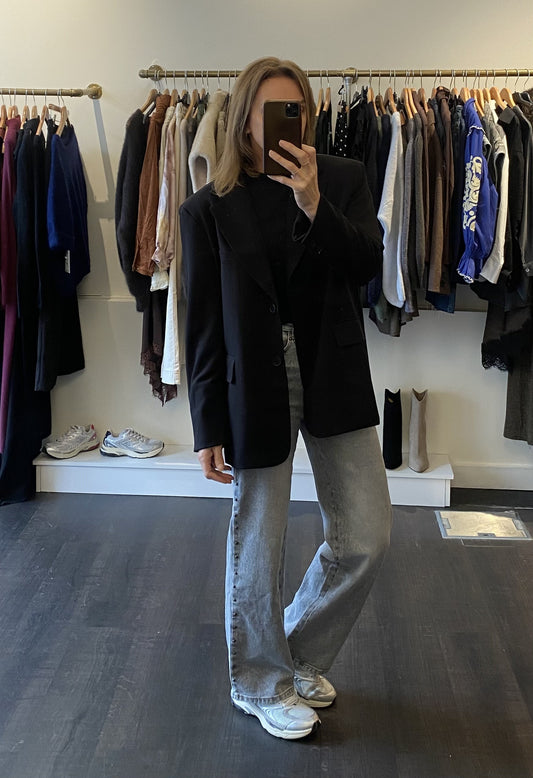 Jean large gris clouté