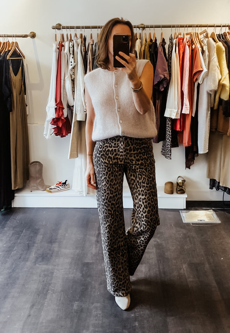 Jean wide leg léopard Barbara