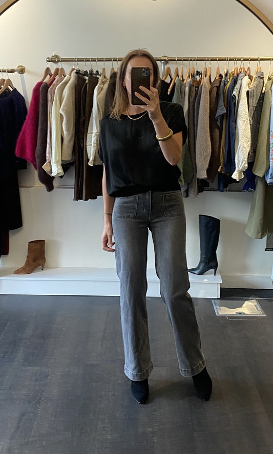 Jean flare gris