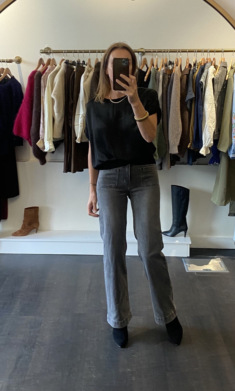 Jean flare gris