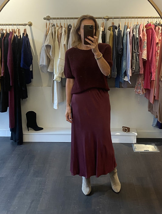 Pull bordeaux en laine