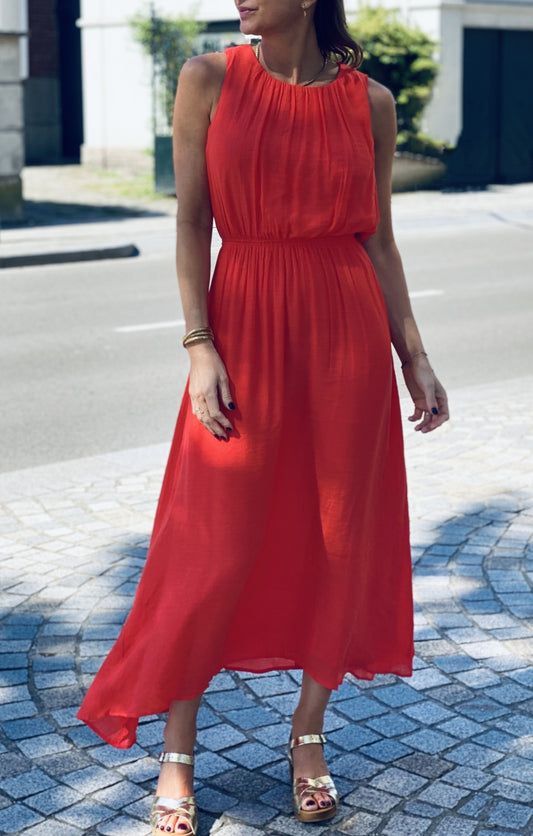 Robe longue  corail
