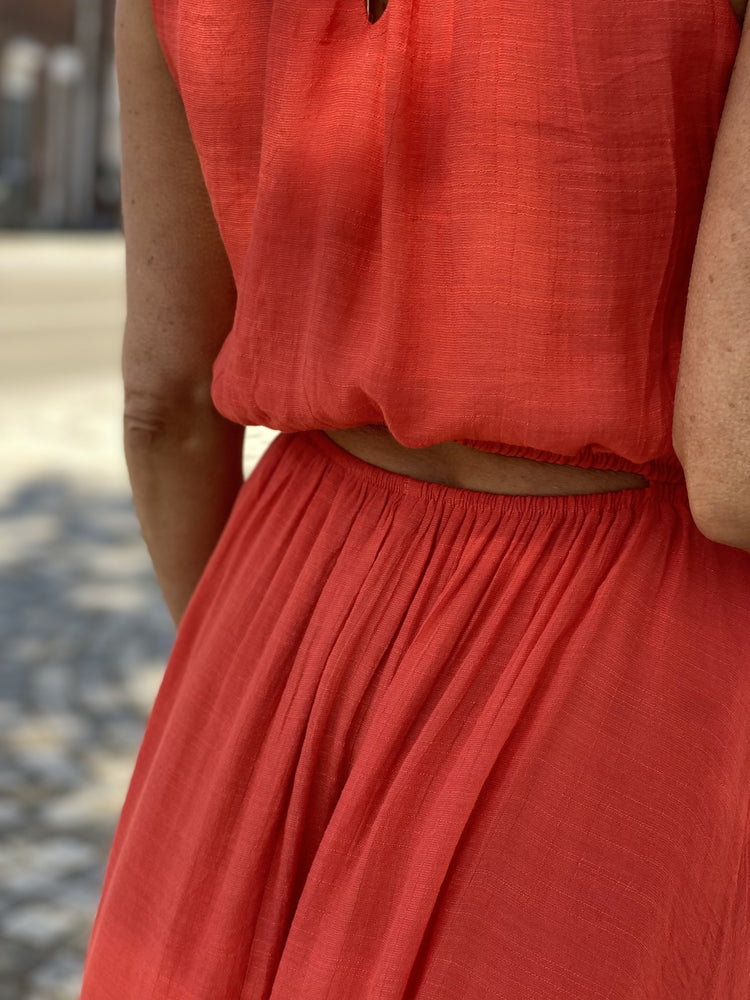 Robe longue  corail