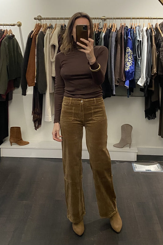 Pantalon en velours camel