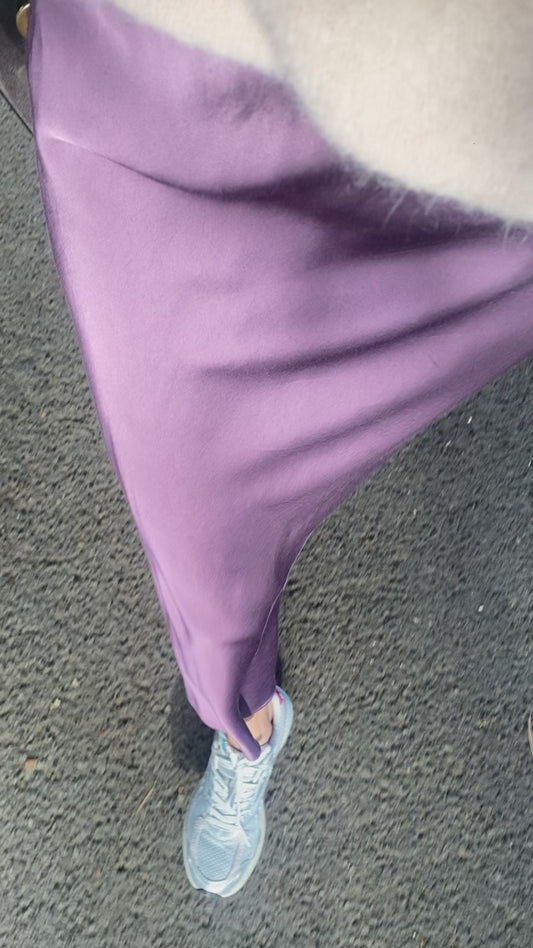 Jupe logue soyeuse violette