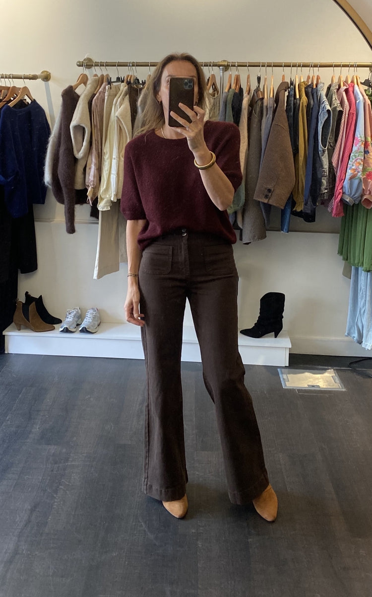 Pull bordeaux en laine