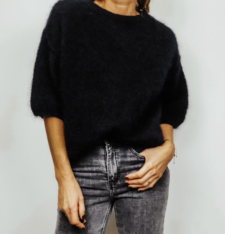 Pull en mohair noir