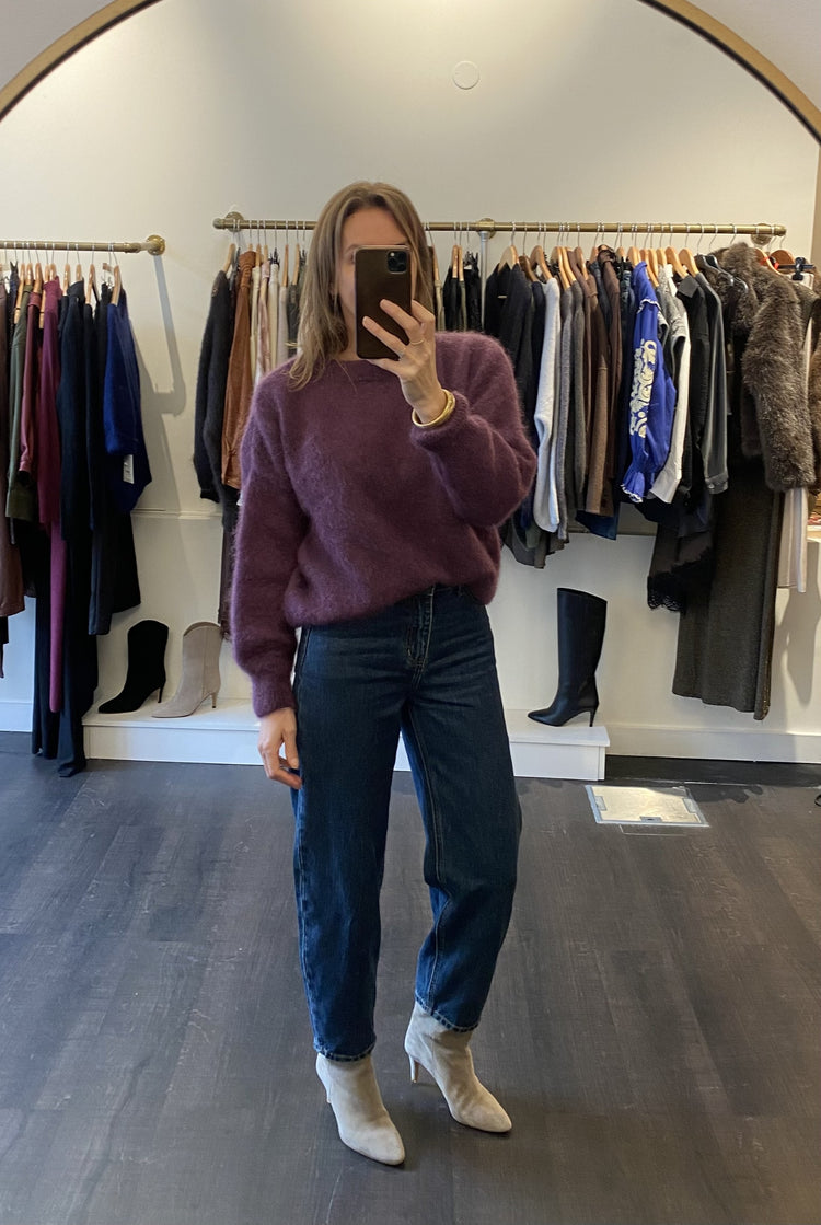 Pull en mohair prune