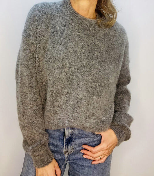 Pull gris chiné mohair