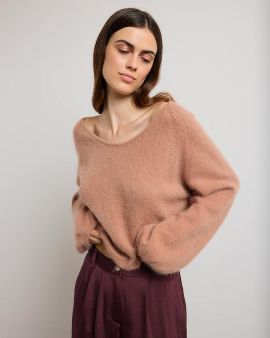 Pull Lauper en angora Karma Koma Céramic