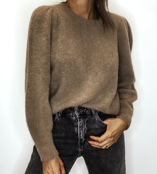 Pull en laine marron clair