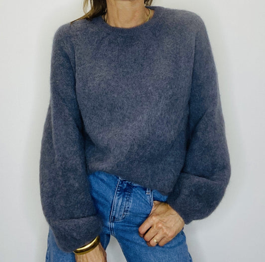 Pull oversize en laine gris
