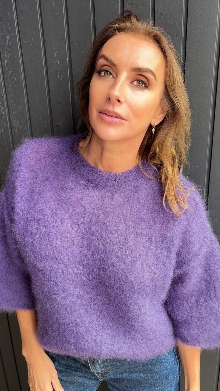 Pull en mohair violet