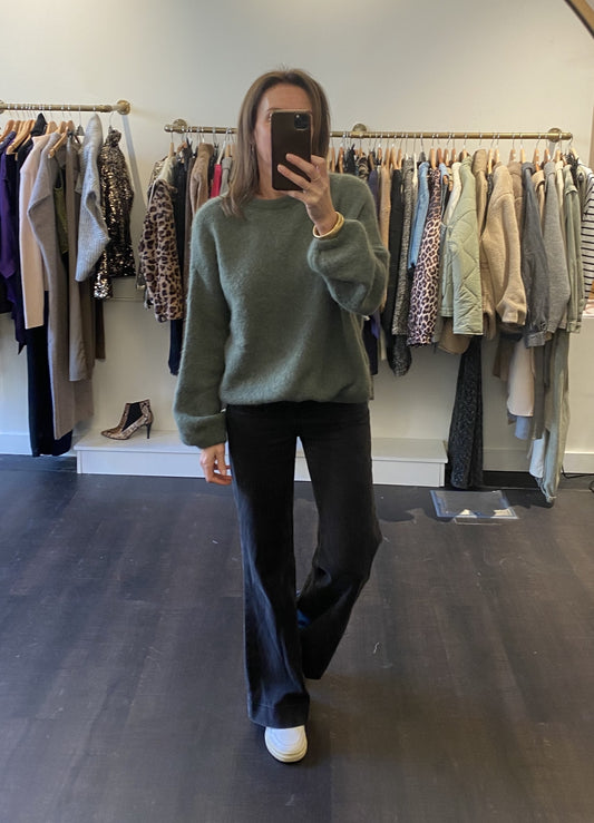 Pull oversize en laine kaki