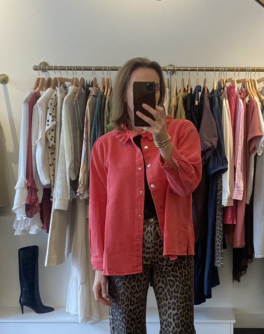 Surchemise en denim rouge