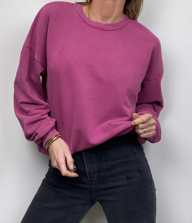 Sweat oversize framboise