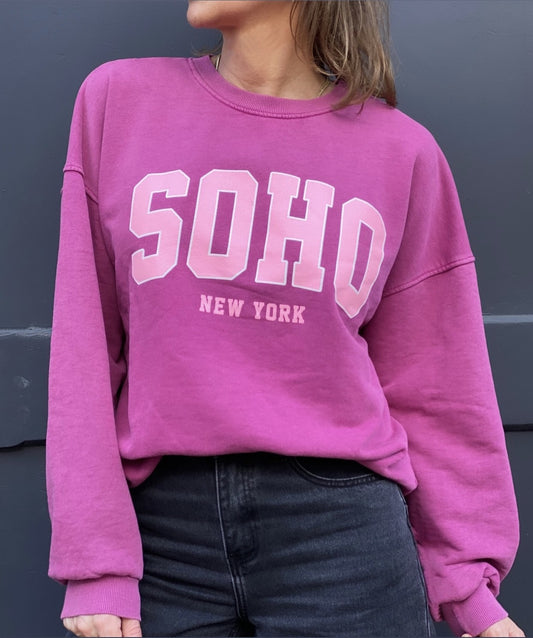 Sweat oversize Soho framboise