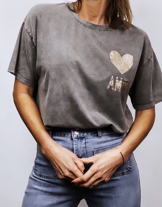 T shirt gris Amor