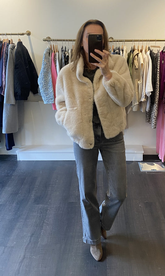 Veste en fausse fourrure Beige